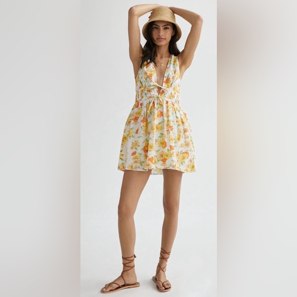 RARE FAITHFUL THE BRAND NWT KORITA MINI DRESS in Yellow— 4